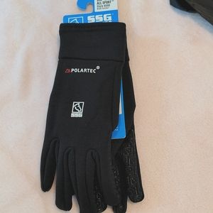 SSG BLACK POLARTEC ALL SPORT RIDING GLOVES,  SIZE LARGE UNISEX, NWT!